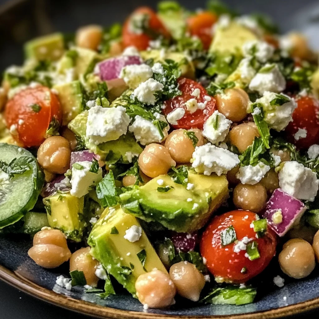 Chickpea Feta Avocado Salad