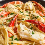 Crab Linguine in a White Wine Garlic Sauce