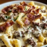 Loaded Bacon Cheeseburger Alfredo Pasta Creamy, Cheesy Comfort