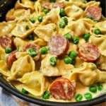 One Pot Creamy Kielbasa Tortellini