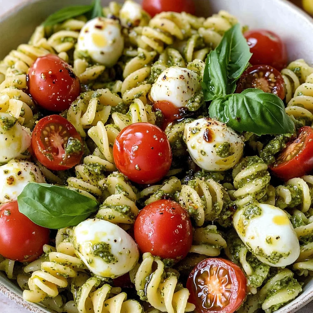 Pesto Caprese Pasta Salad