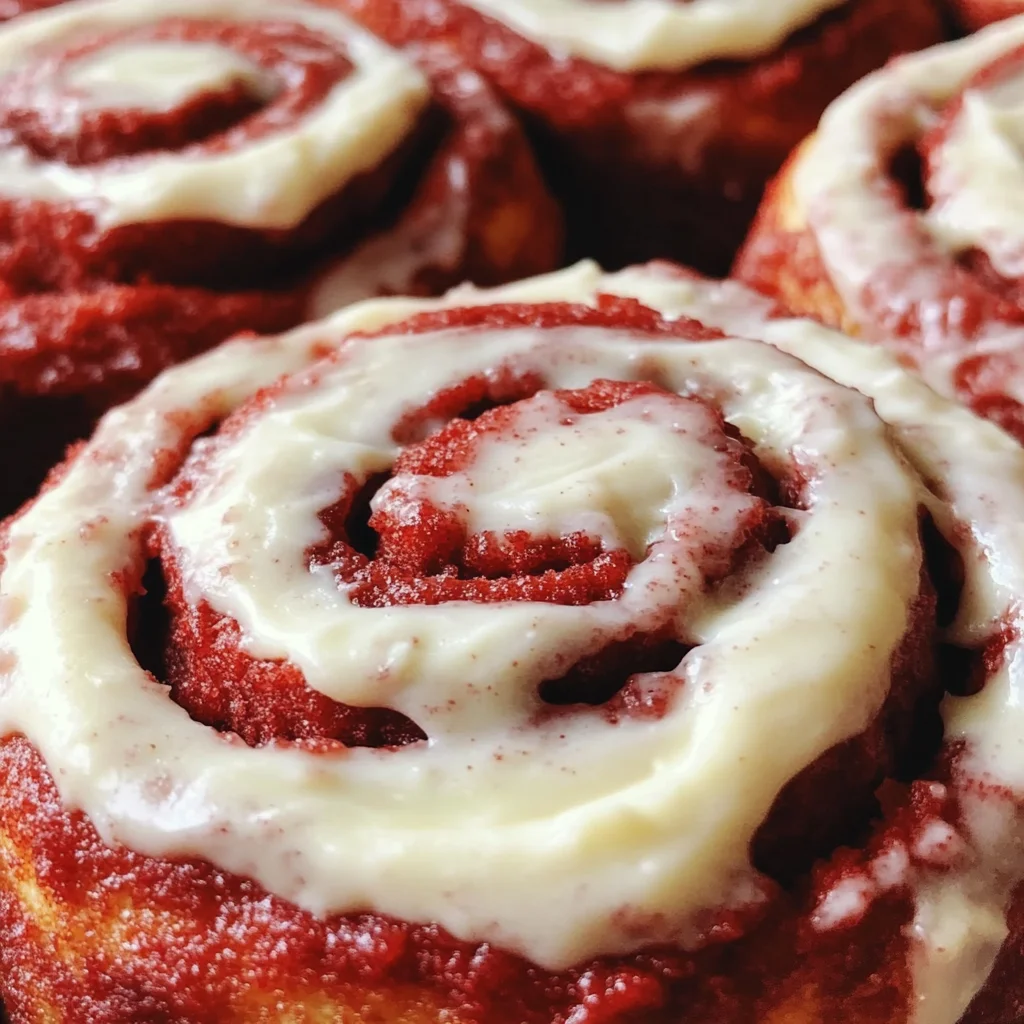 Red Velvet Cinnamon Rolls with Cream Cheese Frosting
