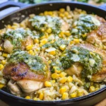 Salsa Verde Chicken and Rice Skillet