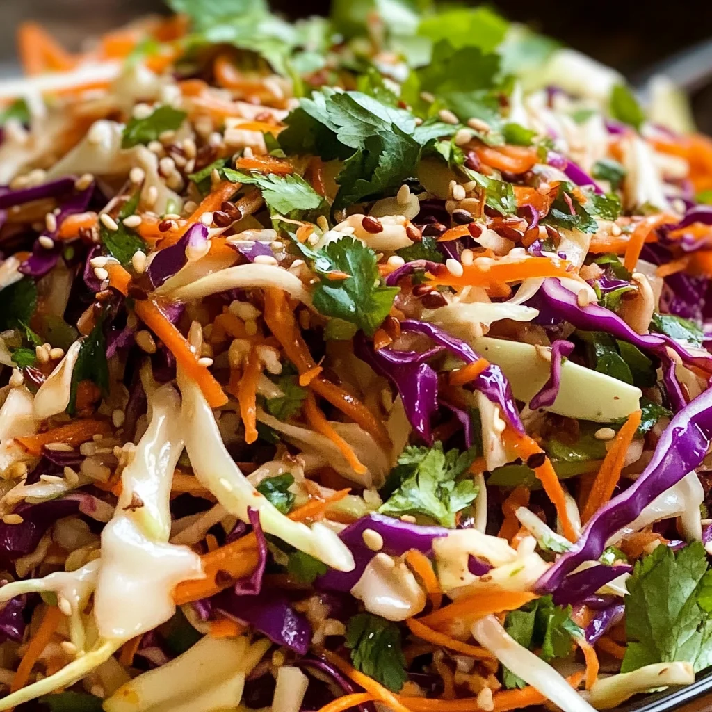 Asian Slaw - crunchy Oriental Cabbage Salad with Asian Dressing
