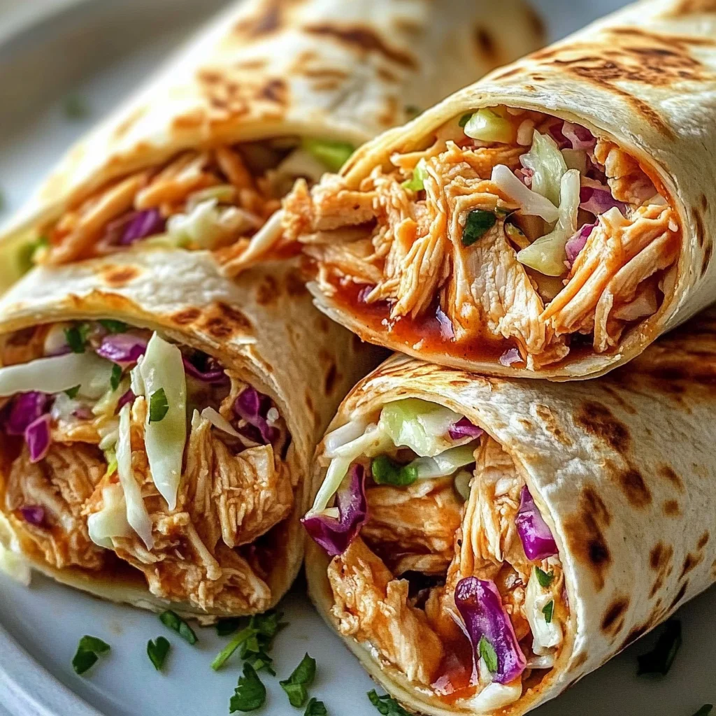 BBQ Chicken Coleslaw Wraps