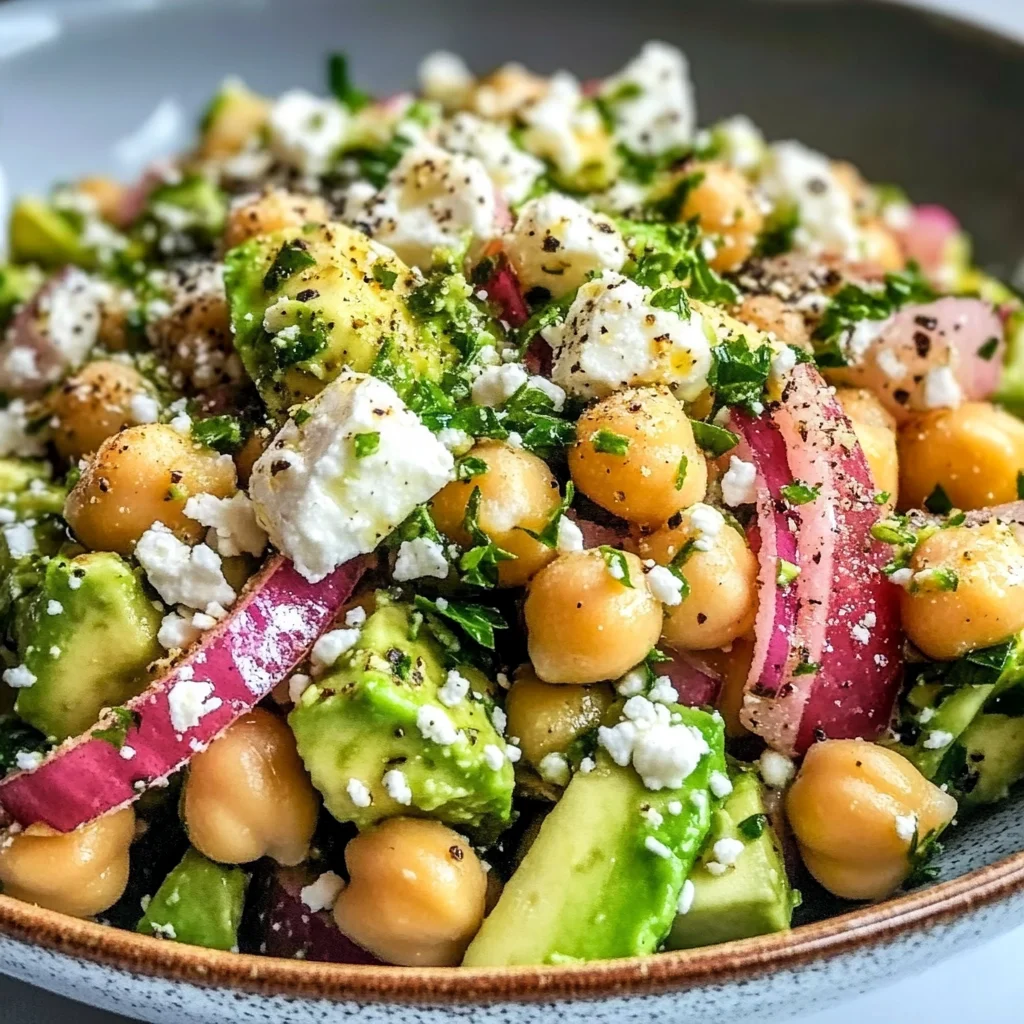 Chickpea Feta Avocado Salad