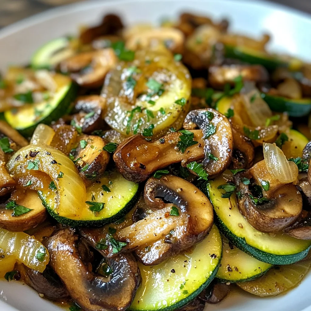 Sauteed Zucchini Mushrooms And Onions